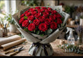 Mazzo di 36 rose rosse a gambo lungo